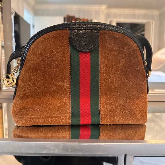 Authentic Gucci Ophidia Cognac Suede Cross Body Bag - Picture 2 of 8